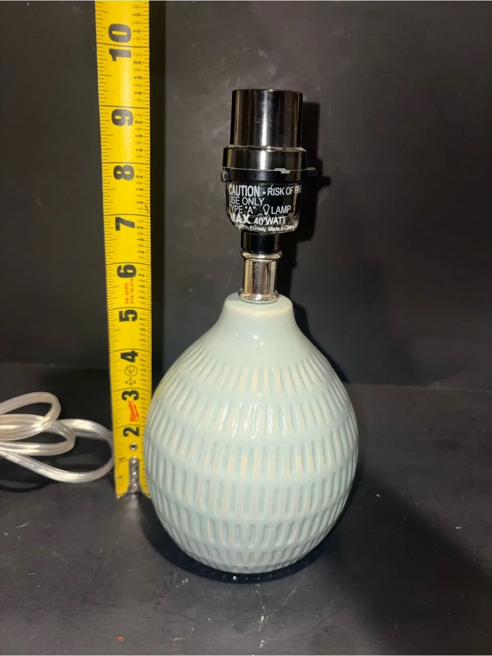 Textured Ceramic Table Lamp - Light Blue